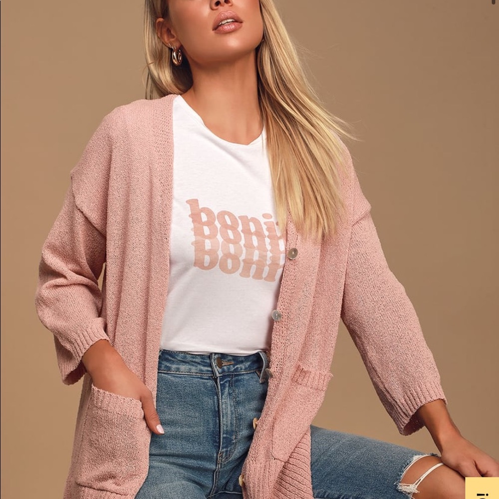 Draw You Close Blush Pink Loose Knit Cardigan